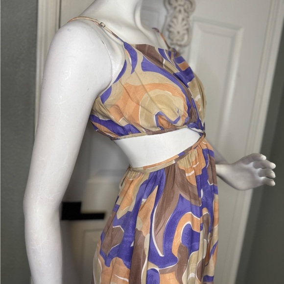 ASTR Sanger Dress In Purple Peach Swirl Features Size Medium.  #115 - Picture 6 of 11